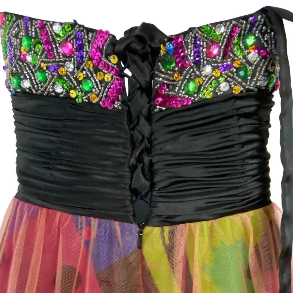 Partytime Womens Formal Maxi Dress | 6 | Sequin Jeweled | Prom Dance - Picture 7 of 14